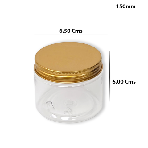 WILLOW Small Plastic Storage Jars with Lids, Clear Container Jars with Gold Screw Caps for Dry Food, Snacks (12Pc Pack)