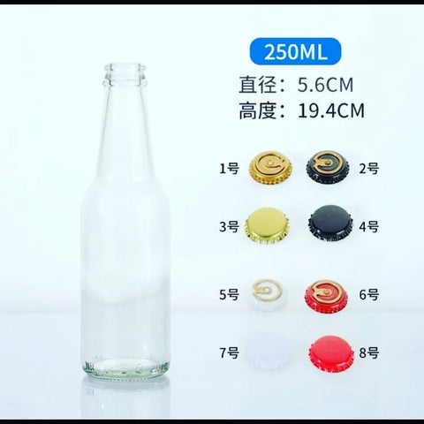 Wholesale 250ml Glass Bottle With Caps 48 Pcs Carton