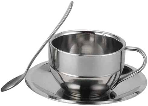 Liying 2Pcs Insulated Espresso Cup Stainless Steel Coffee Mugs Set (180ml)