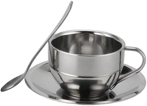 Liying 2Pcs Insulated Espresso Cup Stainless Steel Coffee Mugs Set (180ml)