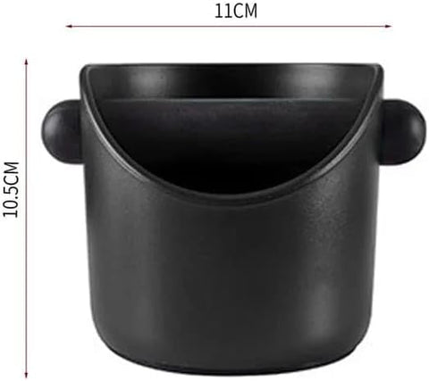 Olmecs Big Coffee Knock Box Shock-Absorbent Durable Barista Style With Removable Knock Bar and Non-Slip Base (Black)