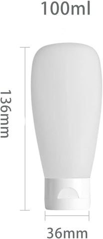 Willow 12Pcs 100ml/3.4oz Clear Plastic Empty Refillable Cosmetic Soft Tubes Squeeze Travel Bottle with Flip Cap