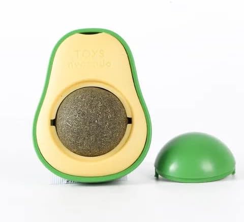 Catnip Balls Toys 2-Pack Avocado-Shaped Interactive Toys for cat - Edible licking treats for Cats Fun