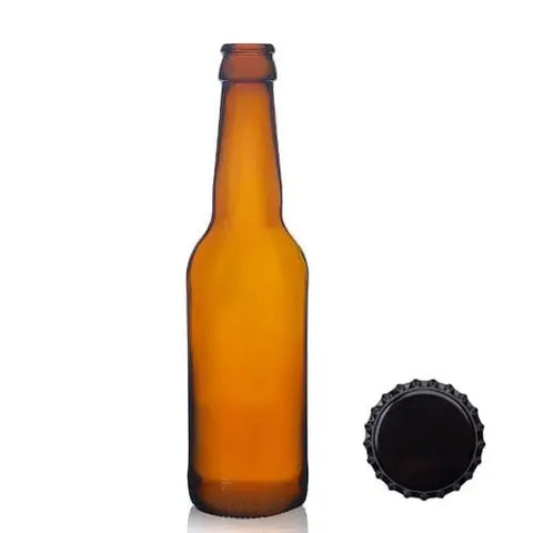 Wholesale 330ml Clear Glass Bottle With Caps 80 Pcs Carton
