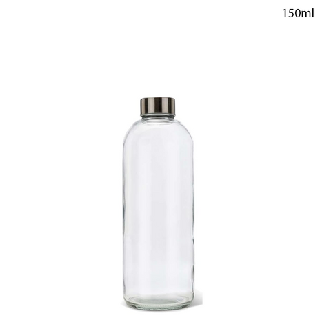 Willow Glass Drinking Bottles for Beverage and Juice with stainless Steel Caps & Leak-Proof Lid 500 ml (24Pc/Ctn)