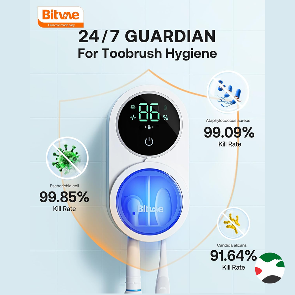Bitvae Logo Bitvae Toothbrush Cleaner and Toothbrush Holder, Clean and Air Dry, LE ...