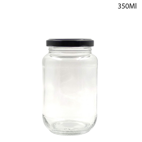 Glass Jar for Kitchen Storage with Air Tight Black Cap 550ml (24Pcs/Ctn)