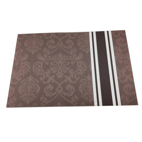 Kitchen Dinning Mats Set PVC Placemats Non-slip Table Mats Retro Luxury Court Style Heat-resistant (10Pc Set)