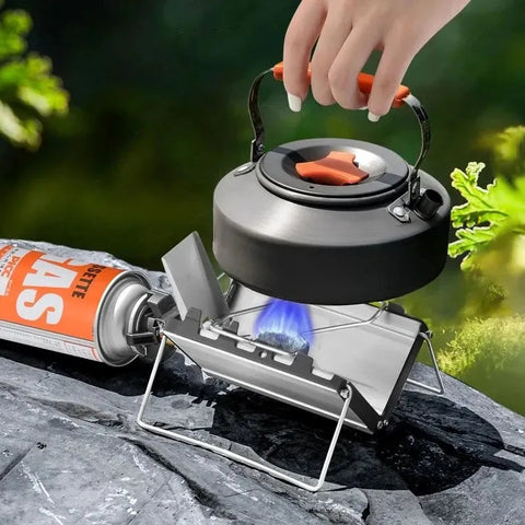 Lightweight Aluminum Windproof Cassette Gas Stove for Outdoor Camping and Picnics