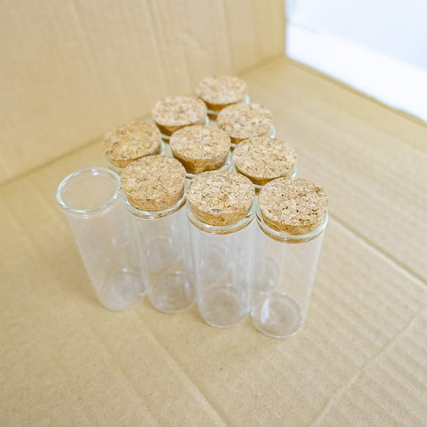 Willow Test Tube Bottle with Cork Stopper 40ml Empty Glass Jars idea for Wedding Small Wishing Bottles 12pcs Pack