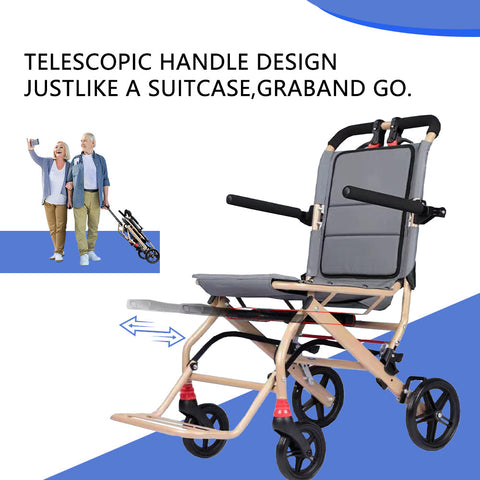 Ultralight Foldable Transport Wheelchair – Portable Travel Wheelchair