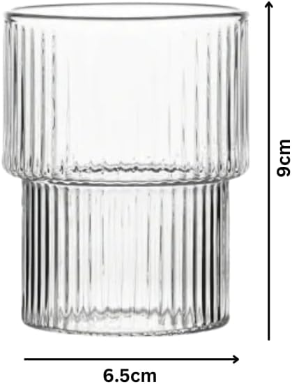Liying Ribbed Vintage Glassware Set, 300ml 4 Pieces