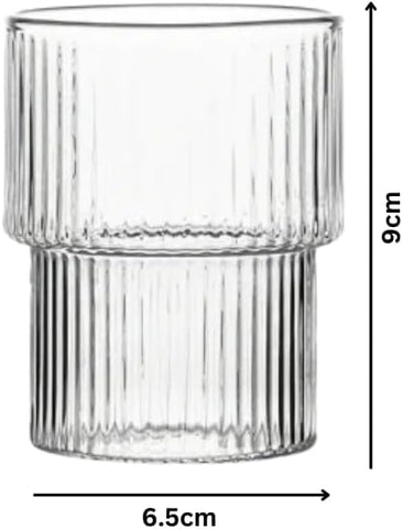 Liying Ribbed Vintage Glassware Set, 300ml 4 Pieces