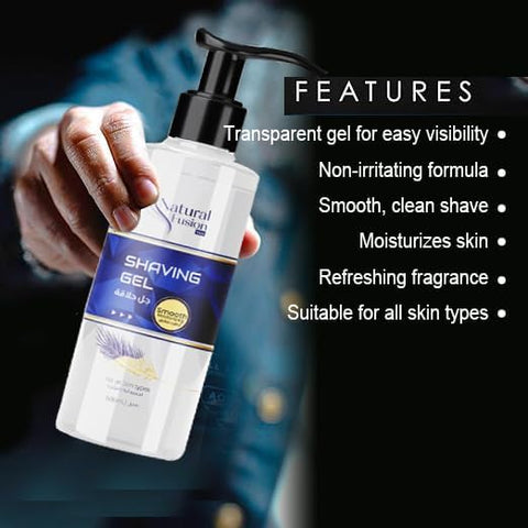 Swish Super Natural Fusion Shaving Gel Advanced Soothing & Moisturizing Formula, Level Three Razor Gel