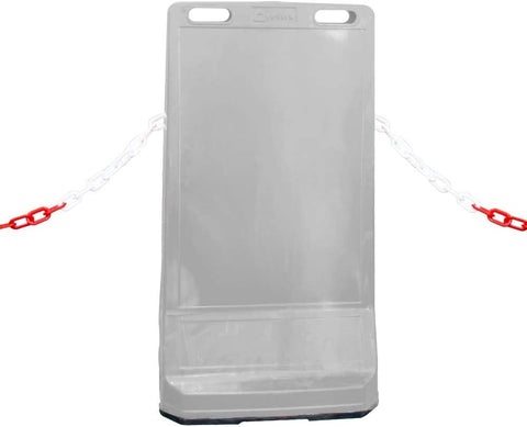 Olmecs Blank Road Barrier | Portable Barrier with Advertising Barges | Pavement Sign Barrier with Threaded Socket and Chain Attaching Hole