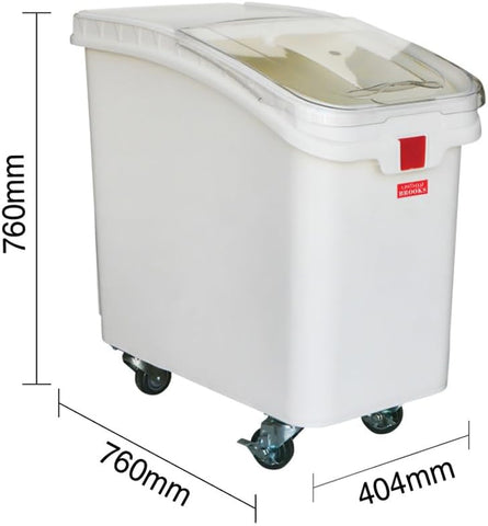 Olmecs White Ingredient Storage Bin, Capacity 102 Ltr. Shelf Ingredient Bin with Lid and Scoop for Kitchen (Copy)