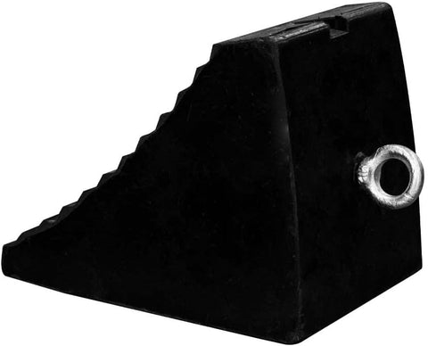 Olmecs Heavy Duty Rubber Wheel Chocks – Anti-Slip Stair Design with Metal Handle – Vehicle Tire Stoppers for Truck, Trailer, RV, Caravan – 2PCS