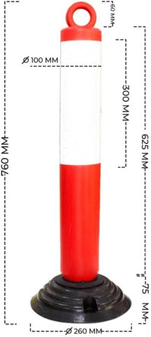 Olmecs Traffic Safety Plastic Delineator Post Red 76CM Flexible Warning Post