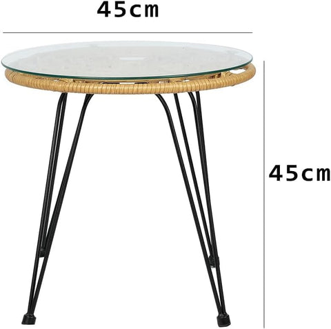 Olmecs Set of 3 Pieces Patio Chairs Bundle with Glass Table