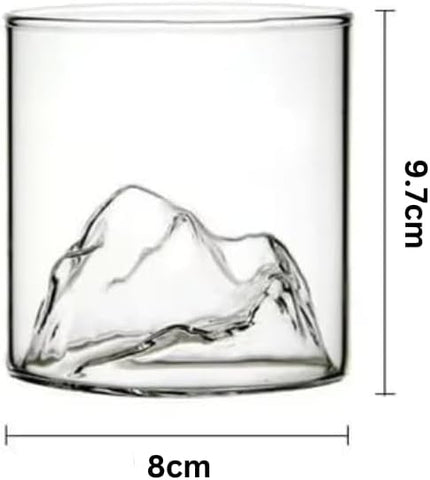 Liying 3Pcs Mountain Design Coffee Mug, 300ml Glass Cup