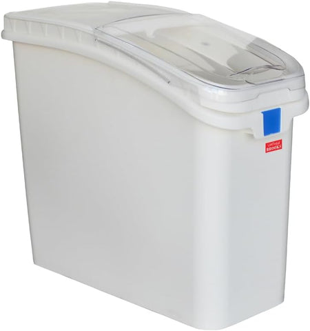Olmecs White Ingredient Storage Bin, Capacity 81 Ltr. Shelf Ingredient Bin with Lid and Scoop for Kitchen