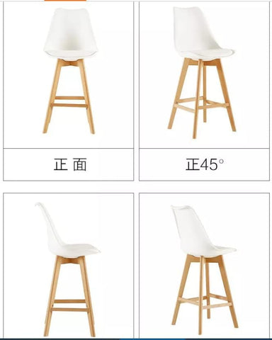 Olmecs Bar Stools Set of 2 White Office Cocktail High Chair