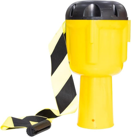 Olmecs Retractable Traffic Cone Tape 9 Meter - Yellow | Safety Cone Emergency Warning Tape