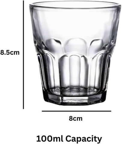 Liying Cortado Cups Set of 6 Clear Glass Cups 100ml