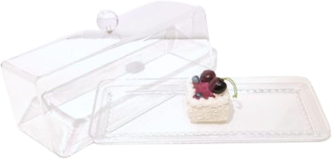 Liying Rectangular Cake Tray With Acrylic Display Cover Lid