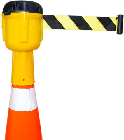 Olmecs Retractable Traffic Cone Tape 9 Meter - Yellow | Safety Cone Emergency Warning Tape
