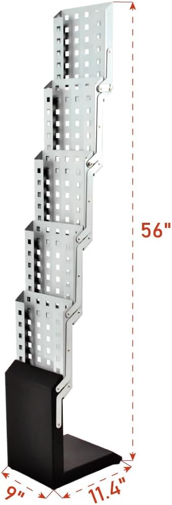 Safety Show Rack Heavy Duty Aluminum Show Rack Display Portable 5 Pockets Brochure Rack ...