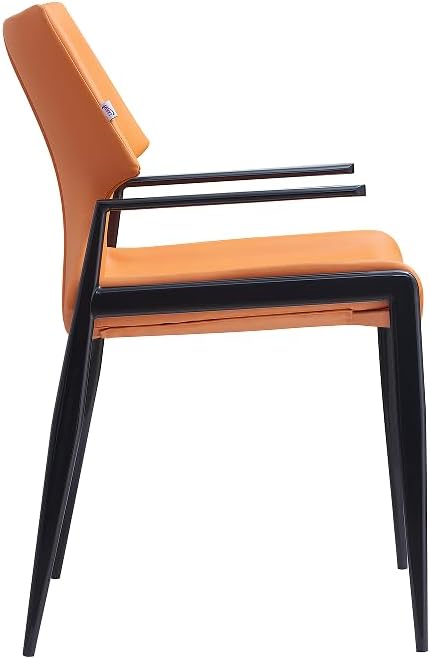 Olmecs Dining Room Chairs Living Room Chair PU Leather Armchair For Hotel Restaurant and Office Visitor (orange 2)
