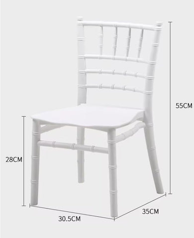 Olmecs Baby Chair Kids Plastic School Study Chair Chivari Party Chair White Bamboo Design