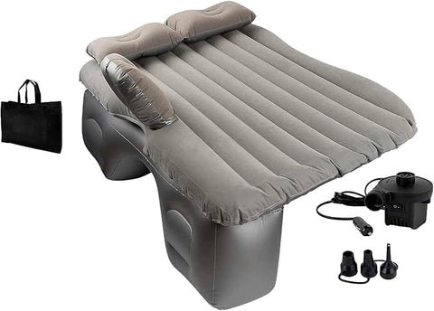 Luxury Inflatable Car Air Mattress with Back Seat Support & Pump Black – Ideal for Road Trips, Camping, and Travel