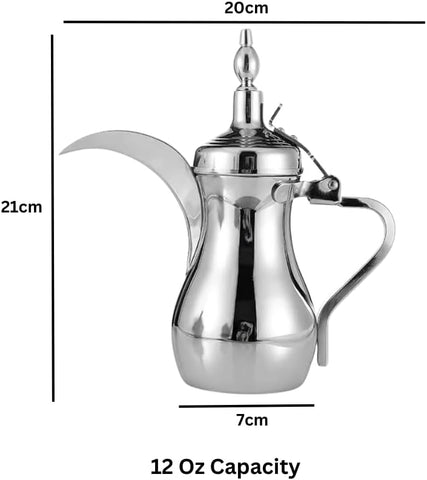 Liying Stainless Steel Arabic Coffee Pot 12 oz, Stovetop safe (Silver)…