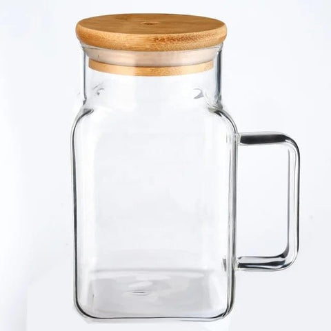 Liying 500ml Mug with Bamboo Lid and Glass Straw Set