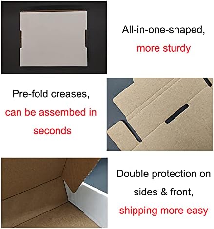 50Pcs White Corrugated Kraft Shoe Box - 36X25X15 CM - Willow