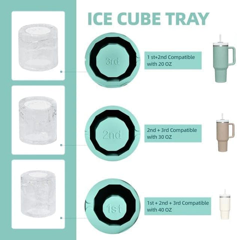 Olmecs Ice Cube Tray For Stanley Cup 30-40 Oz, Silicone Stanley Ice Mold