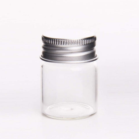 Willow 12 Pcs Empty Clear Glass Bottles with Screw Aluminum Cap Mini Container Jars (15ml)