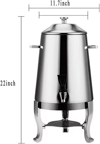 Stainless Steel Thermal Coffee Carafe Airpot Dispenser 13 L W/ Fuel Tray+Handles
