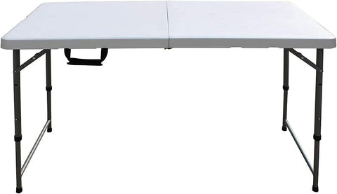 Olmecs Portable Plastic Folding Table SZK180/120 Wood Design 120 * 60cm for 4 person (white1)
