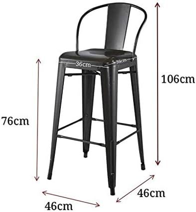 Olmecs Modern Light Weight Industrial Metal Barstools 4 Leg (Matt Black)