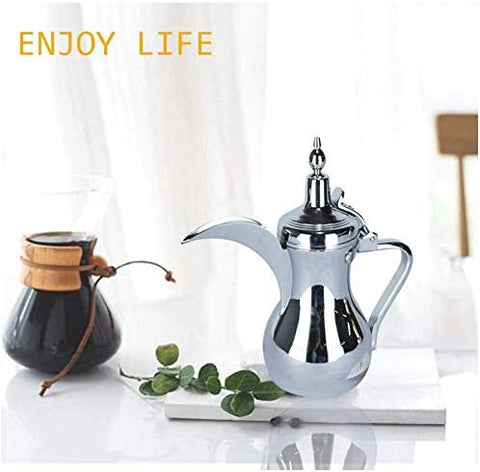 Liying Stainless Steel Arabic Coffee Pot 12 oz, Stovetop safe (Silver)…