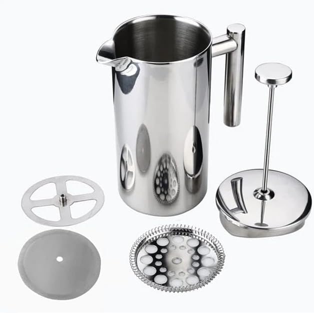Olmecs 800ml French Press Coffee Maker, Sturdy Insulated Coffee Press, Stainless Steel Mini Camping Coffee Make