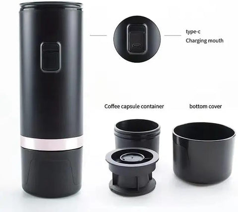 Portable Espresso Machine with USB-C Charging,Self-Heating, 20 Bar Pressure, Ground Coffee & Capsule Compatible