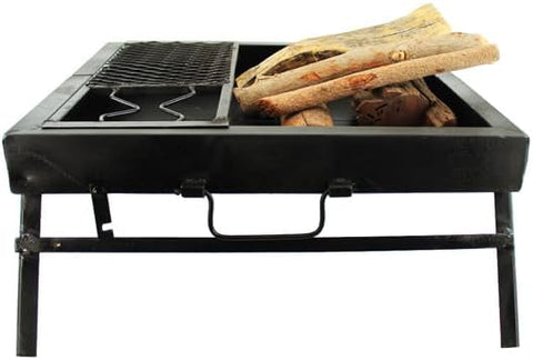 Olmecs Foldable Square Grill Carrier with Shakhov for Trips and Camping balck