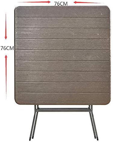 Olmecs Portable Plastic Folding Table Wood Design 62x62cm for 2-4 person (brown4)