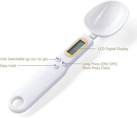 Digital Spoon Scale for Kitchen 500g/ 0.1g High Precision Portable Electronic Mini Scales
