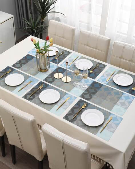 PVC Vinyl Washable Table Mats for Dining Table - 45x30 cm Placemats (10Pc Set)