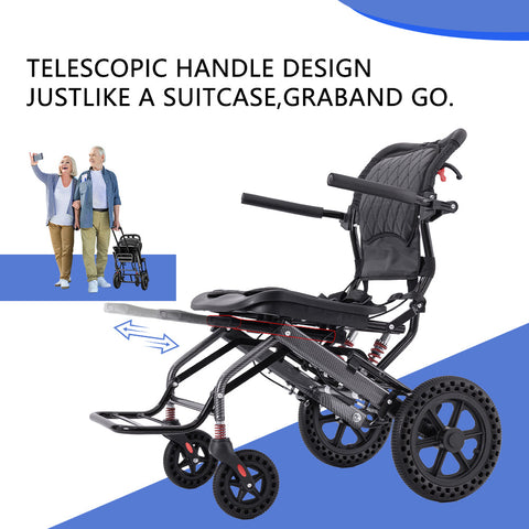 Ultra Lightweight Foldable Manual Wheelchair – Travel Friendly & Easy Carry